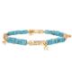Square Blue Turquoise Bracelets Customized With Gold Plated Hematite Beads