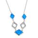 925  With Sterling Silver Greek  Bule Opal  Meander Diamond Necklace real Opal Jewelry For Women