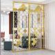 Curved Shape Metal Room Divider Laser Cut Gold Stainless Steel Partition
