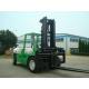 Indoor / Outdoor Industrial Diesel Forklift Truck Green Color Turning Radius 2240mm