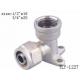 TLY-1227 1/2-2 45 aluminium pex pipe fitting brass tee wall NPT nickel plated water oil gas mixer matel plumping joint