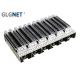 10G Multiple Port 1x6 SFP+ Cage Connector with HS and LP Press Fit Mounting