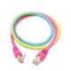 Rainbow Color Braided Cat8 Patch Cable 26AWG To Match Colored Lights