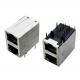 Integraged Magnetic Stacked RJ45 Modular Jack Connectors For Lan Switch