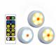 4.5VDC Battery Powered Led Wardrobe Lights 0.5W Remote Controlled Puck Lights