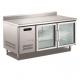 Restaurant Kitchen Stainless Steel Working Table Glass Door Counter Top Refrigerator Undercounter Freezer