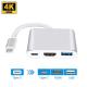3-in-1 Thunderbolt 3 USB Type C Hub to  Adapter 4K Aluminum USB-C Hub Dock with Type-C Power Delivery for MacBook