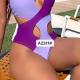 Purple Ladies 1 Piece Swimsuits Sexy One Piece Swimsuit High Waist