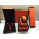 Fashion Orange Paper Plastic Hinged Jewelry Gift Boxes Recyclable