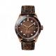 Date Function 1.5 Inch Mens Watches Leather Band Brown Quartz Watch Luminous