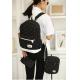 Korean style 3pcs in 1 canvas fashion backpack set for student bag outdoor backpack