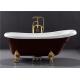 67 Inch PMMA Acrylic Free Standing Bathtub Clawfoot Soaking Tub Dark Red Color