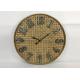ZYWSC002 Farmhouse Bamboo Rattan Silent Noiseless Large Round Wall Clock Country Style For Home