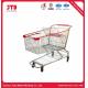 CE Metal Grocery Cart With Wheels Unfolding 150 Liter American Style