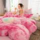 Fabric Density 173 * 118 Colored 4-Piece Mink Crystal Milk Rabbit Velvet Bedding Set