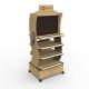 Vitamin Timber Display Stand Wooden Retail Shelving With Casters