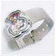 Mesh Belt Stainless Steel Glass Bear Shaped Floating Charm Living Lockets Bracelet GLB009