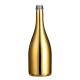 Glass Body Custom Design 700ml 750ml Extra Flint Metallic Gold Champagne Bottle with Cork
