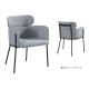 53cm Flannel Wrought Iron Upholstered Dining Chairs