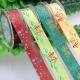 Polyester Bespoke Foil Printed Ribbon for Christmas Gifts Packaging Deco.