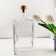 Glass Beverage Bottle 750ml 500ml for Gin Whisky Vodka Brandy Customized Square Shape