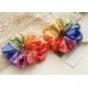Rainbow tie fabric large scrunchies head accessories Ins style girl hair high elastic band wholesale