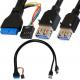 2 Port 45cm 1.5ft USB 3.0 A Female To Motherboard Header 20Pin & 2.0 9Pin Cable