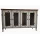 Bedroom Rustic White Wood TV Stand With Doors , Customized Solid Wood TV Cabinet