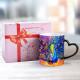 Colorful Peacock Color Changing Mug Ceramic Coffee Heat Sensitive Cup Discoloration with Handle for Men Women