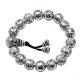 Retro Jewelry Sterling Silver Bead Couples Bracelets Engraved Words (056748)
