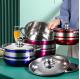 Hot Selling Color Body Soup Cooking Pot Set Ollas Stainless Steel 410 Cookware Set for Kitchen
