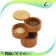 Hotel Round Bamboo Salt Box Pepper Stacking Pots For Secure Strong Storage