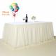 Romantic Ivory Disposable Plastic Table Skirts Extra Fluffy For Wedding Ceremony