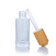 Transparent 30ml Essential Oil Glass Dropper 30.7mm With Bamboo Style Press Head