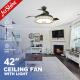 42 Inch Multifunctional LED Music Ceiling Fan with Hifi Speaker and RGB Disco Light
