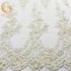 91.44cm Length Off White Lace Fabric / Embroidered Tulle Fabric By The Yard