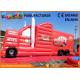 Fun Truck Bounce House Inflatables Obstacle Course Red Fire Retardant