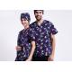 V Neck Printing Scrubs Medical Uniforms , Fancy Pattern Cool Medical T Shirts