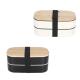 Bamboo Lid Thermal Bento Lunch Box Stackable Double Layer Microwave Safe