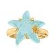Italian Tagliamonte 16mm Blue Venetian Glass Starfish Ring in 18kt Gold Over Sterling