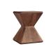 Popular Small Side Coffee Table Solid Wood Sand Clock Shape Walnut Finish