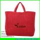 LUDA hot sale promotion cheap paper straw bag red color collision beach straw bag