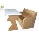 Custom Flat Cardboard Table And Chairs Stand Simple Style Wightlight