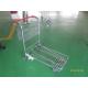 Wire Metal Platform Warehouse Cage Trolleys 4 Swivel 5 Inch Wheel