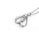 Women Fine Jewelry White Gold Love Shape Diamonds Pendant Necklace (GDN004)