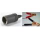 Car Battery Clip to Cigarette Lighter Socket Adapter - Black + Red