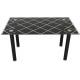 Modern Simple 140cm Black Tempered Glass Dining Table For 4pcs Chairs