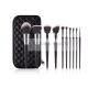 Private Label Balck White Top Taklon Synthetic Makeup Brushes With Brush Case