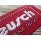 Durable Soft Red Suede Custom Rubber Logo Patches Injection Two Color