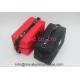 Zipper Cosmetic Travel Case , Red And Black Professional Travel Makeup Bag